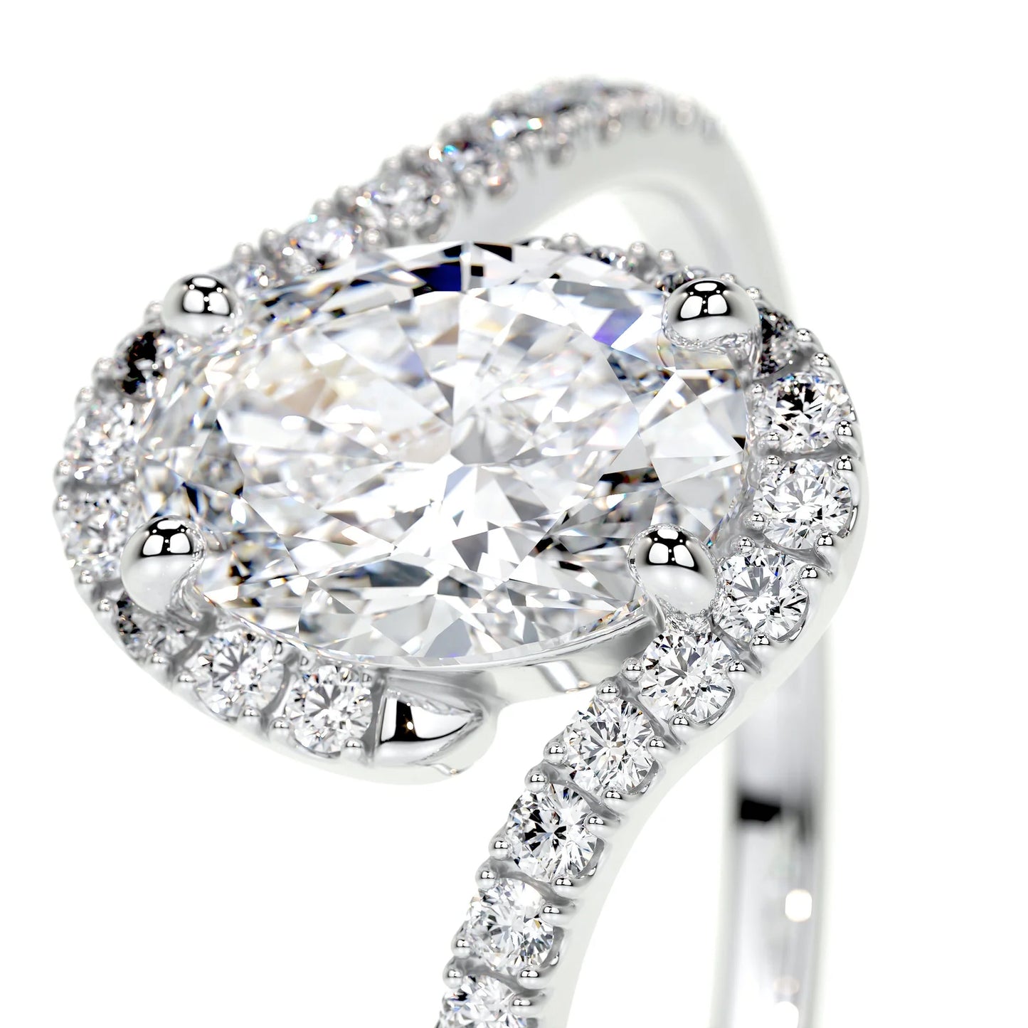 Diamond Oval Duo Halo Engagement Ring