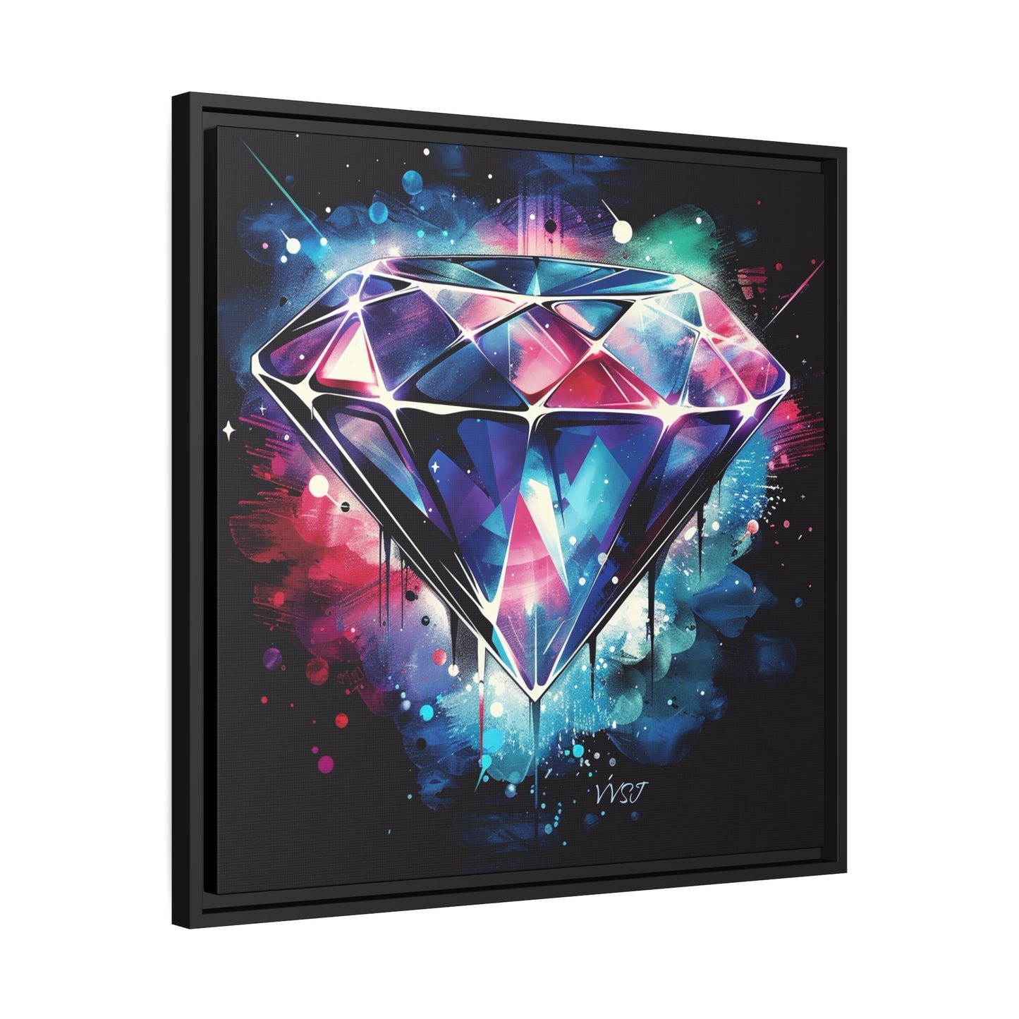 Diamond Multi-Color Matte Canvas on Black Frame