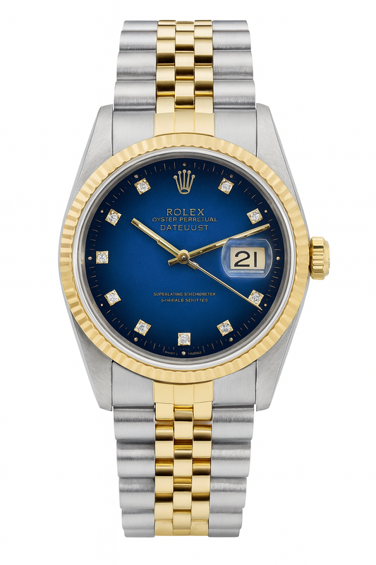 Rolex Datejust 36mm Steel Yellow Gold Blue Dial Watch