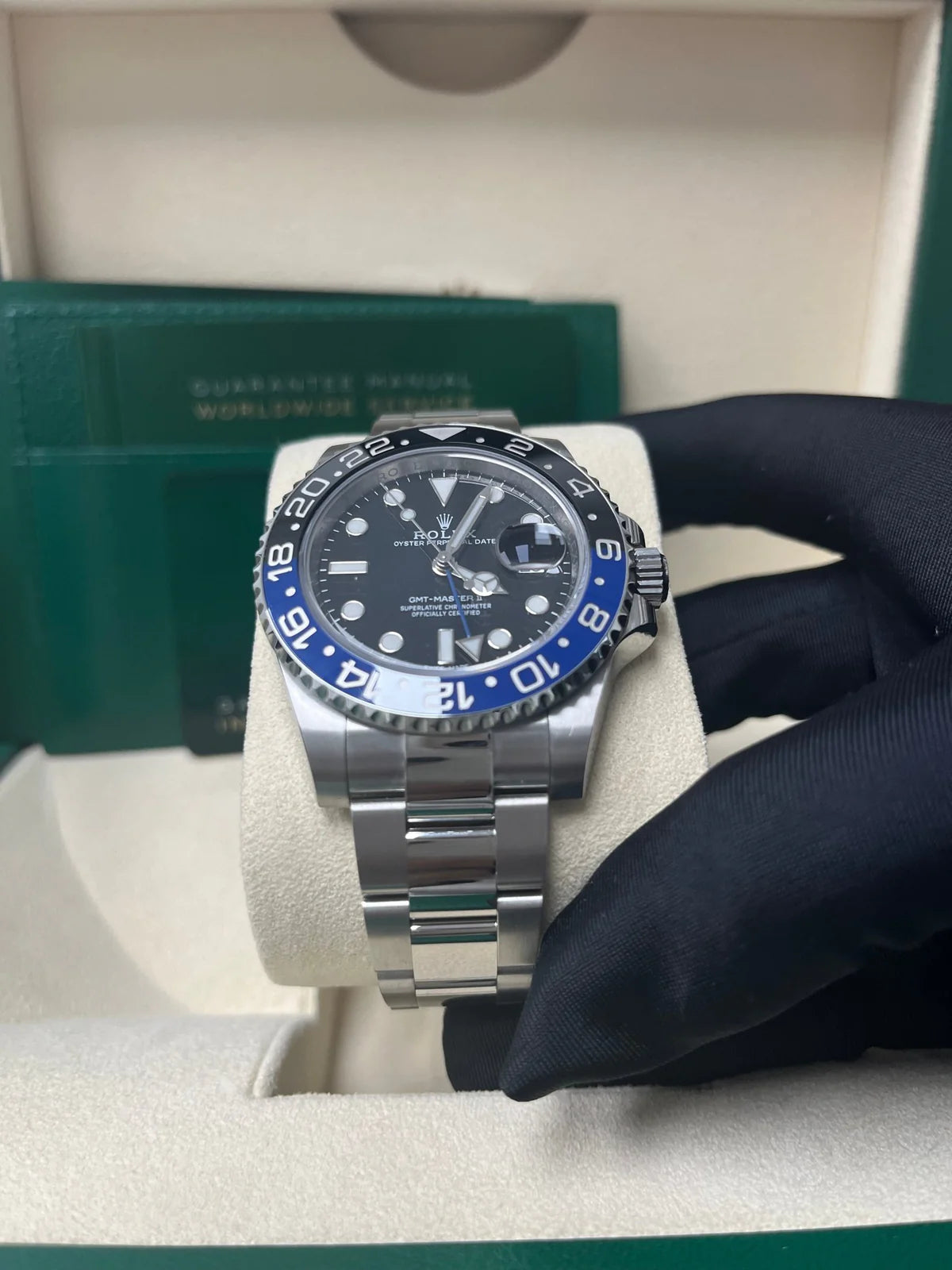 Rolex GMT-Master II 40 Watch - Black and Blue Batman Bezel - Black Dial - Oyster Bracelet (Ref# 126710BLNR)