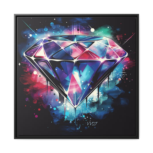 Diamond Multi-Color Matte Canvas on Black Frame