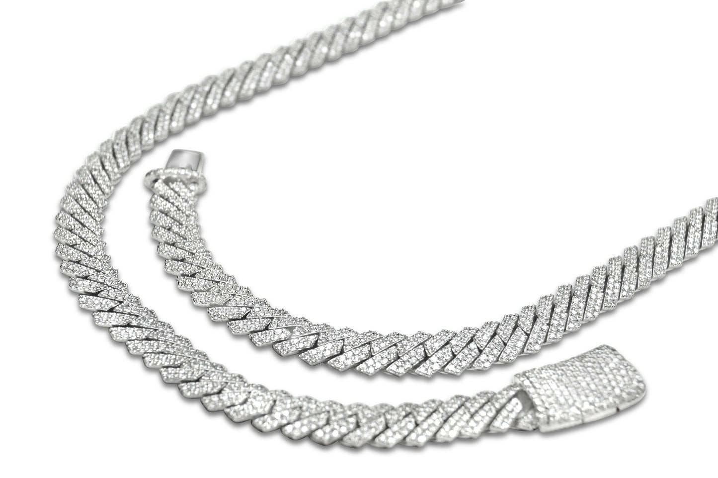 Diamond White Gold Cuban Chain Necklace