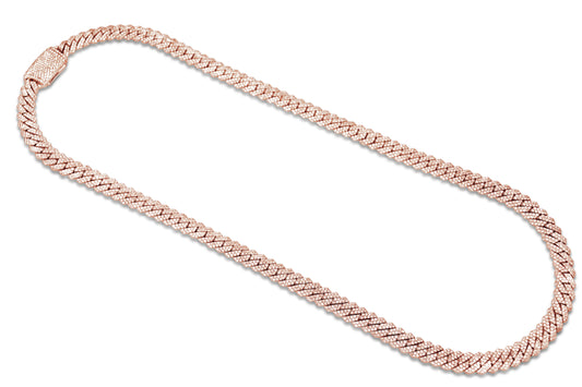 Diamond Rose Gold Cuban Chain Necklace