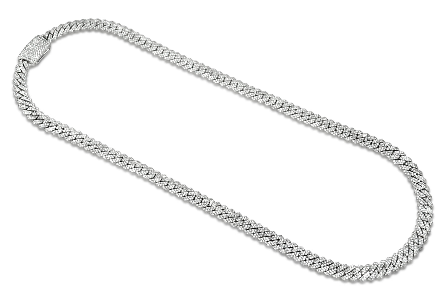Diamond White Gold Cuban Chain Necklace