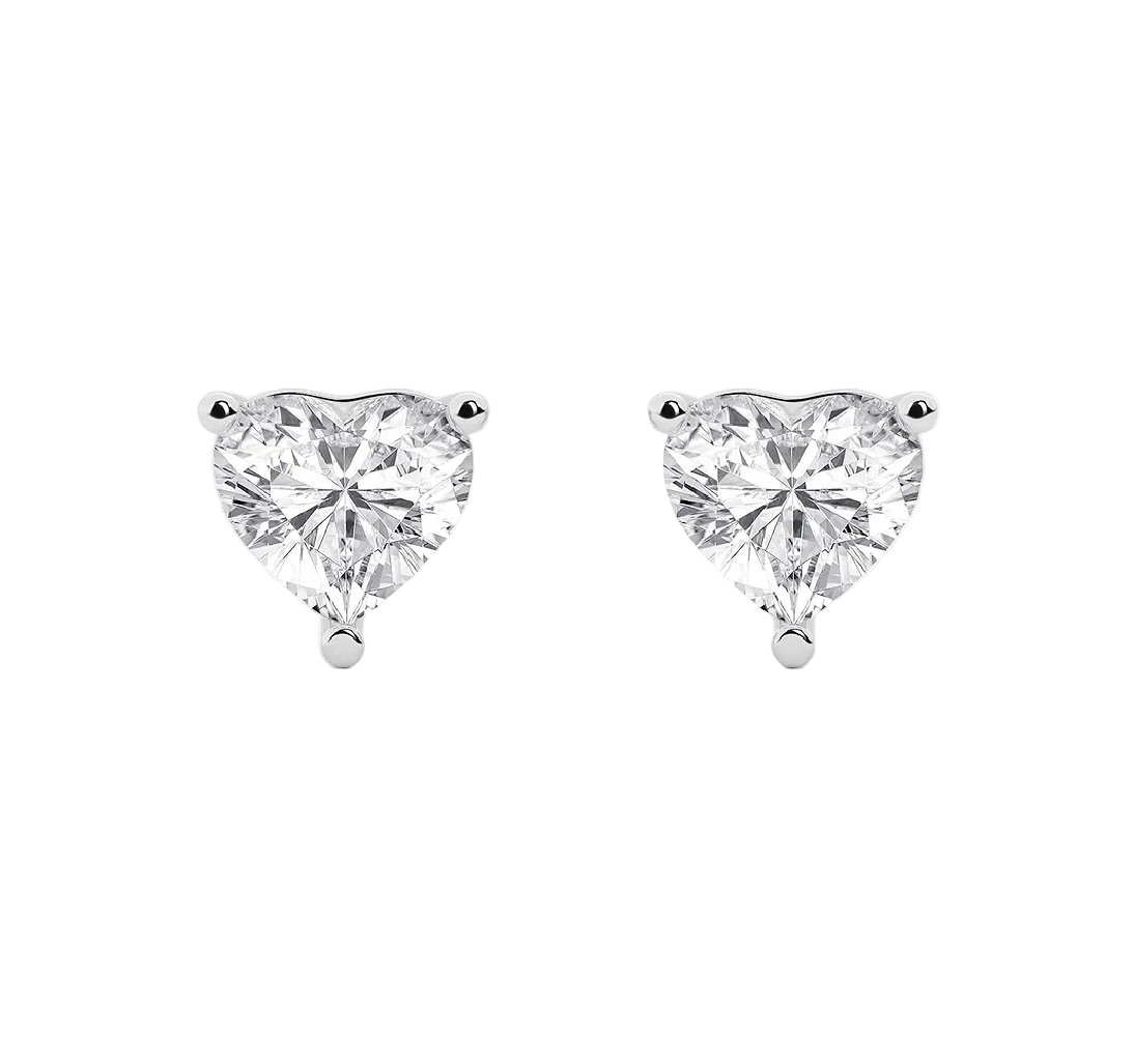 Diamond VVS Heart Shaped Stud Earrings 2.02ctw