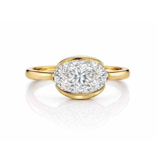 Diamond Oval Floating Halo Engagement Ring