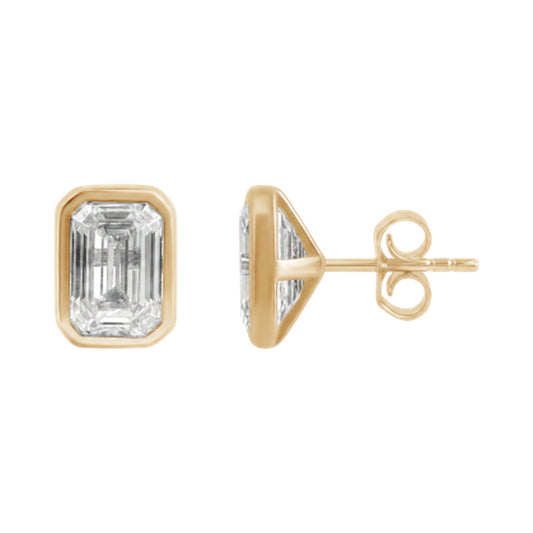 Emerald Bezel Studs — authentic catalog photograph on white
