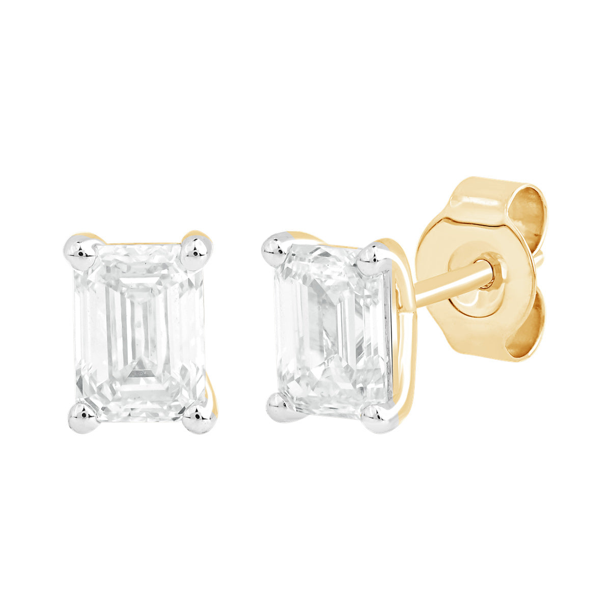 Emerald Four-Prong Studs — authentic catalog photograph on white