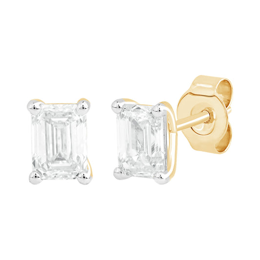 Emerald Four-Prong Studs — authentic catalog photograph on white