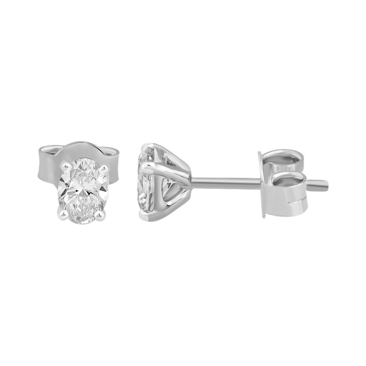 Oval Four-Prong Studs — authentic catalog photograph on white