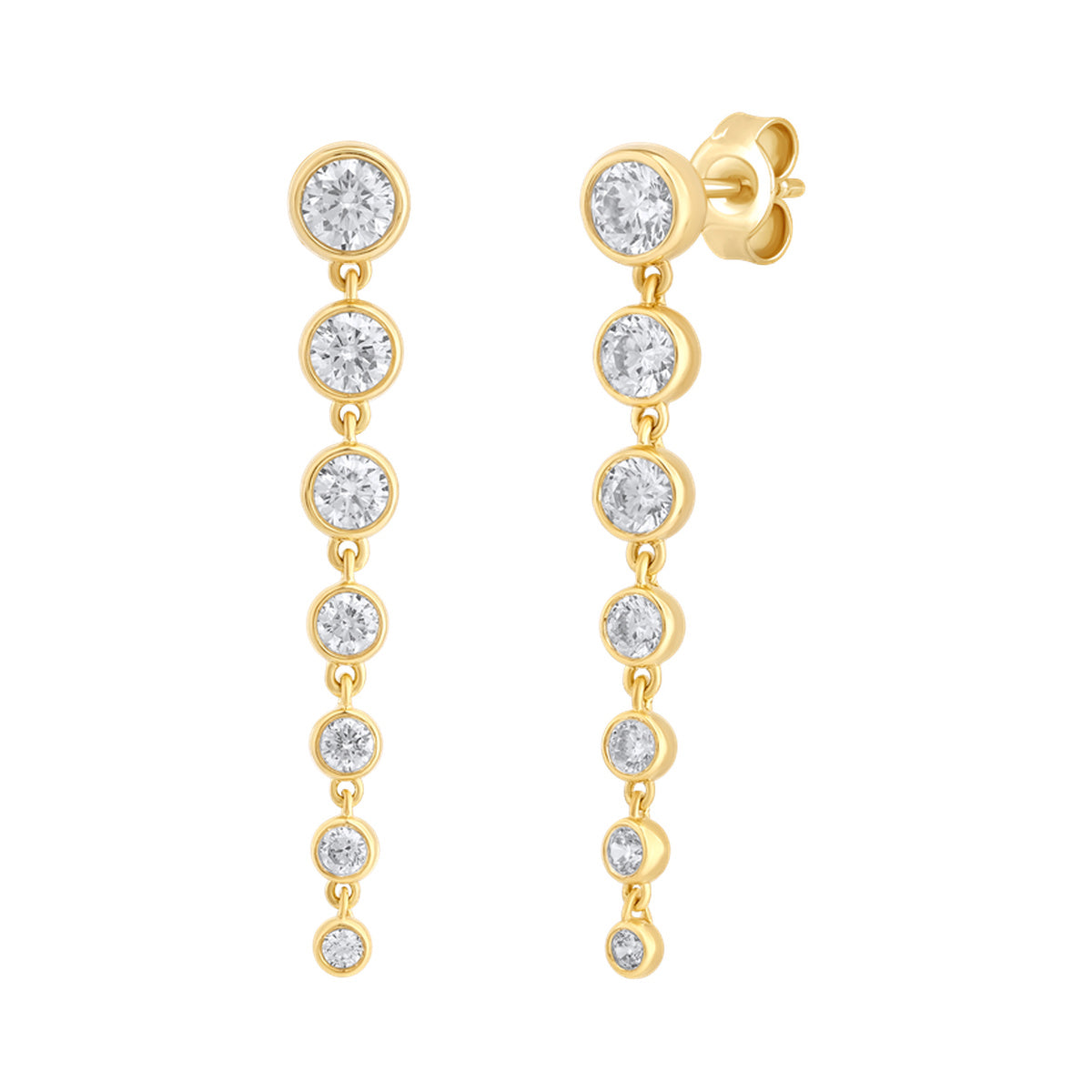 Graduated Bezel Drop Earrings — authentic catalog photograph on white