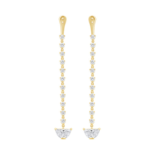 Crescent Line Drop Earrings — authentic catalog photograph on white