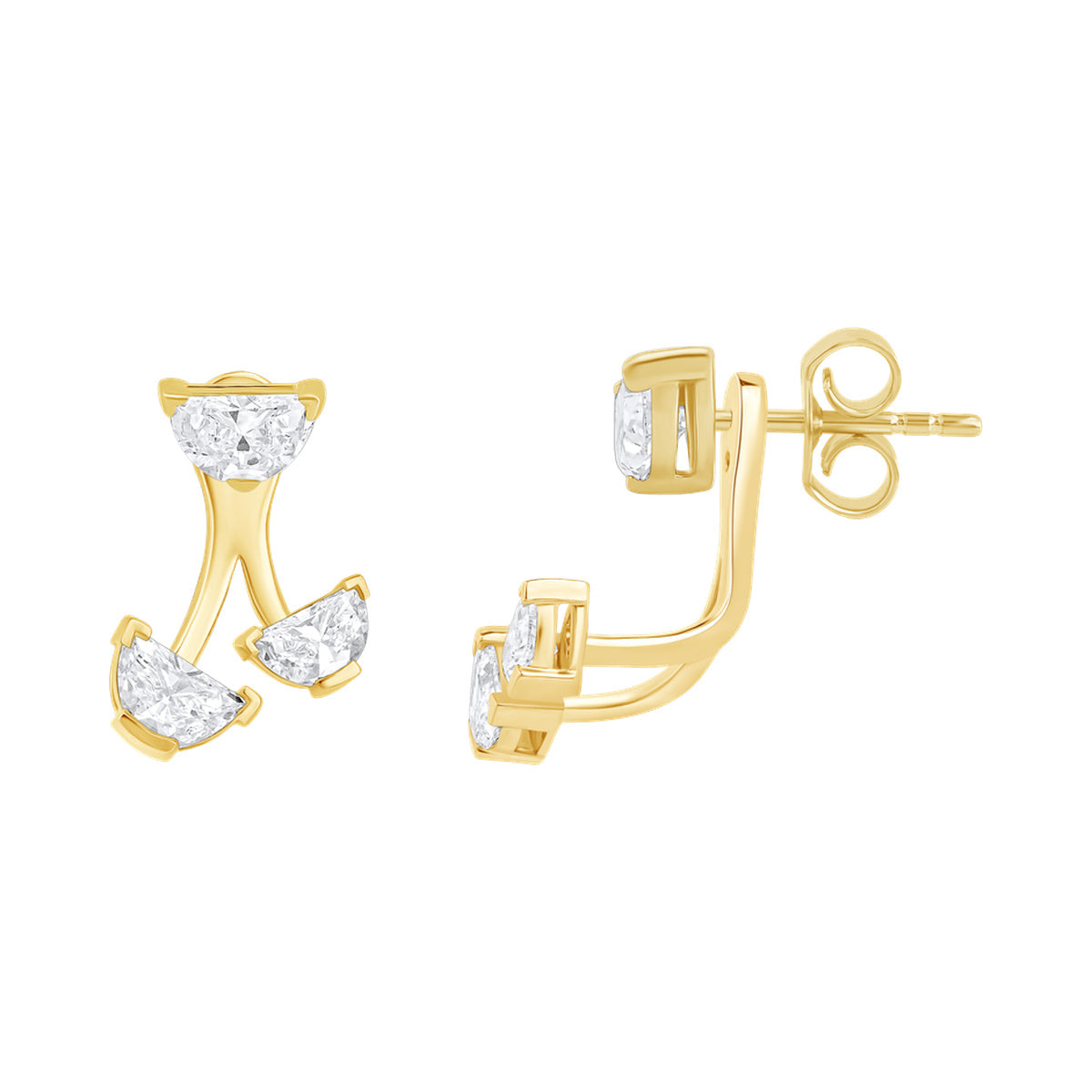 Triple Crescent Studs — authentic catalog photograph on white