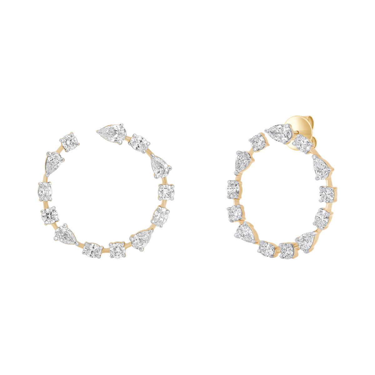 Mixed-Shape Circle Earrings — authentic catalog photograph on white