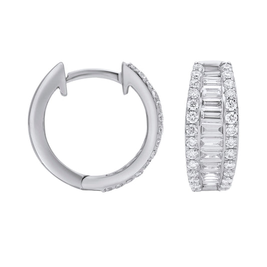 Baguette Huggie Hoops — authentic catalog photograph on white