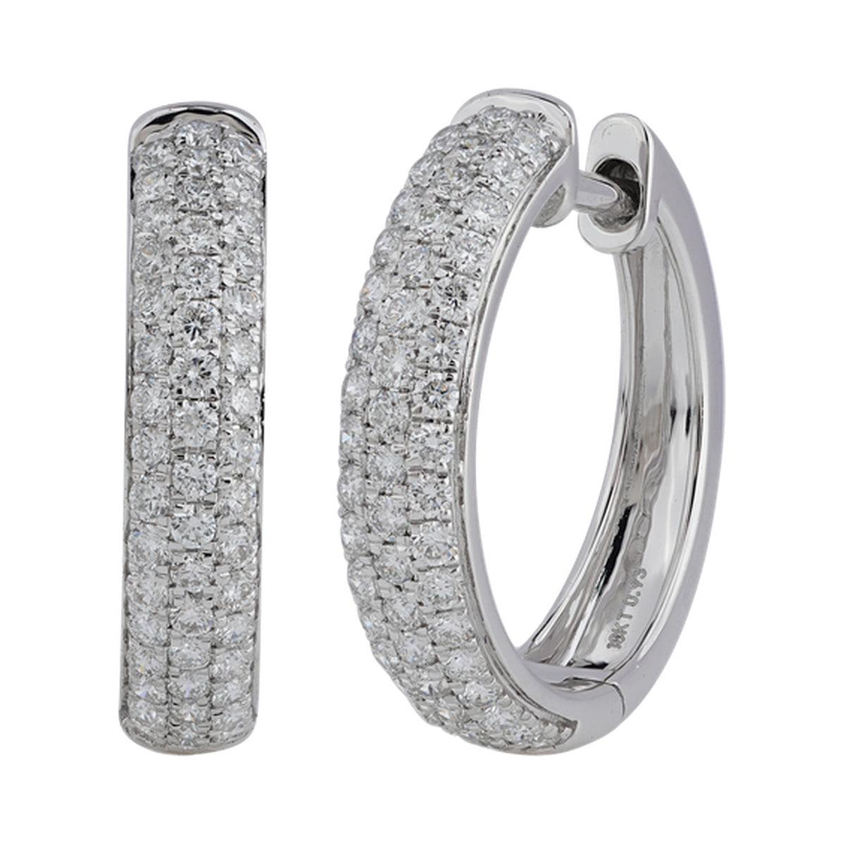 Pavé Huggie Hoops — authentic catalog photograph on white