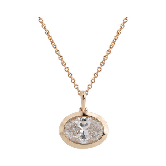East-West Oval Bezel Necklace — authentic catalog photograph on white