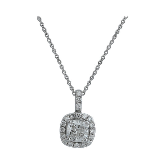 Cushion Halo Pendant Necklace — authentic catalog photograph on white