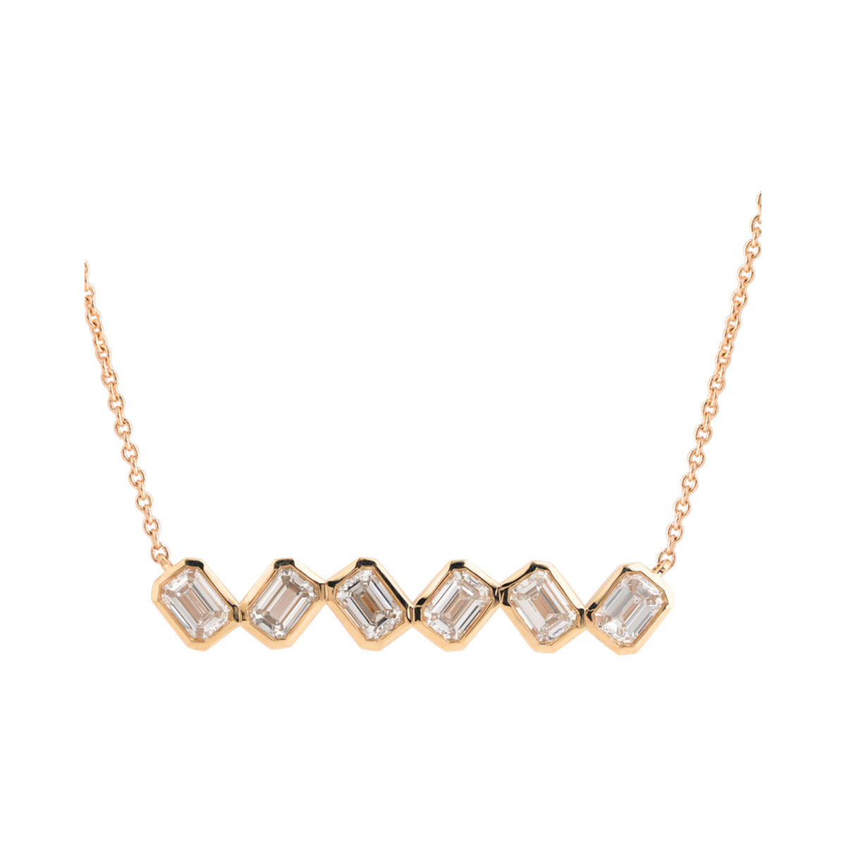 Geometric Bezel Line Necklace — authentic catalog photograph on white