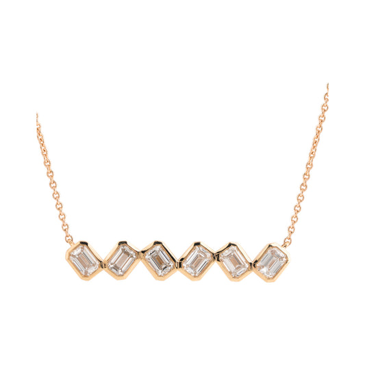 Geometric Bezel Line Necklace — authentic catalog photograph on white