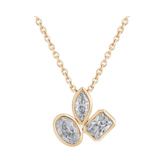 Mixed-Shape Trio Necklace — authentic catalog photograph on white