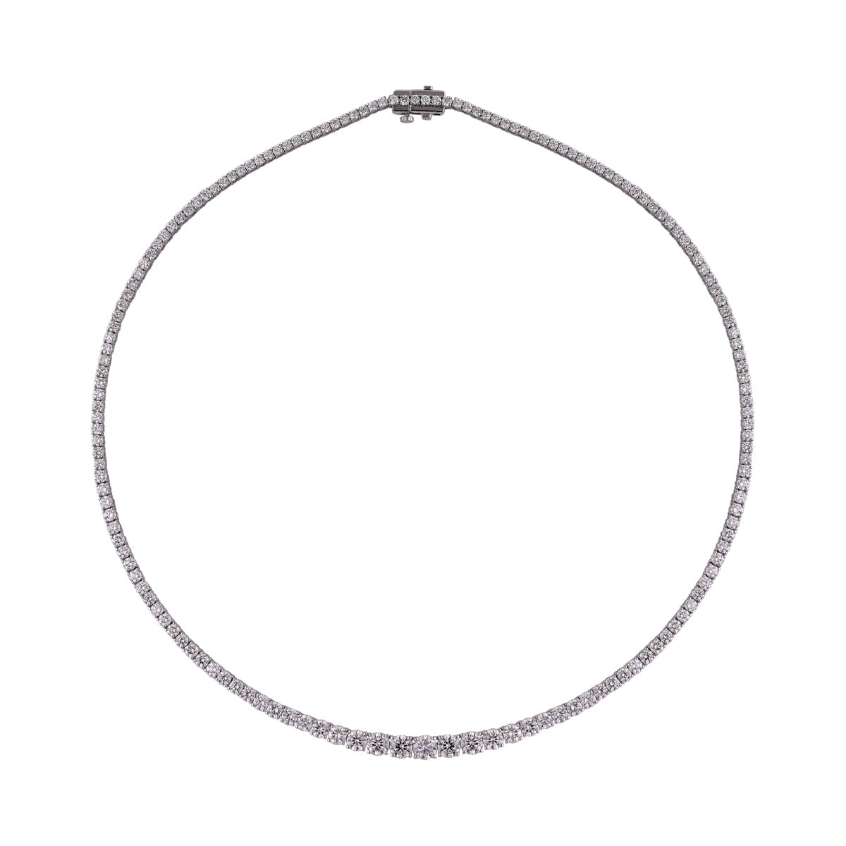 Graduated Round Tennis Necklace — authentic catalog photograph on white