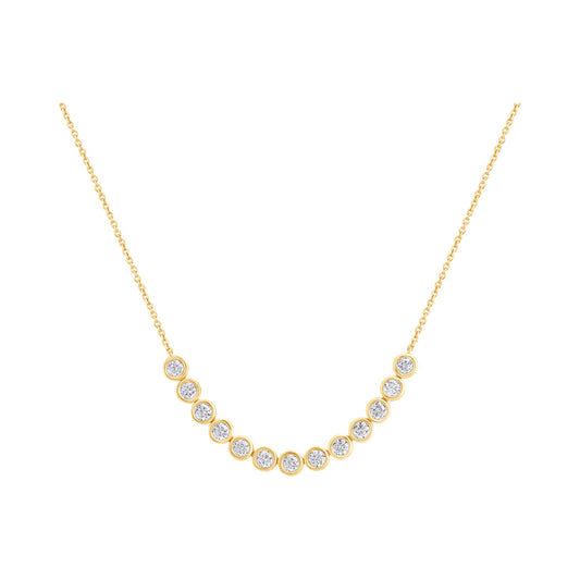 Round Bezel Arc Necklace — authentic catalog photograph on white