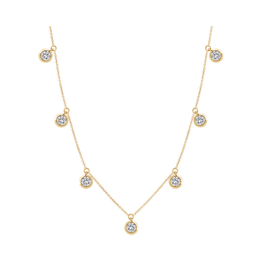Round Bezel Drop Station Necklace — authentic catalog photograph on white