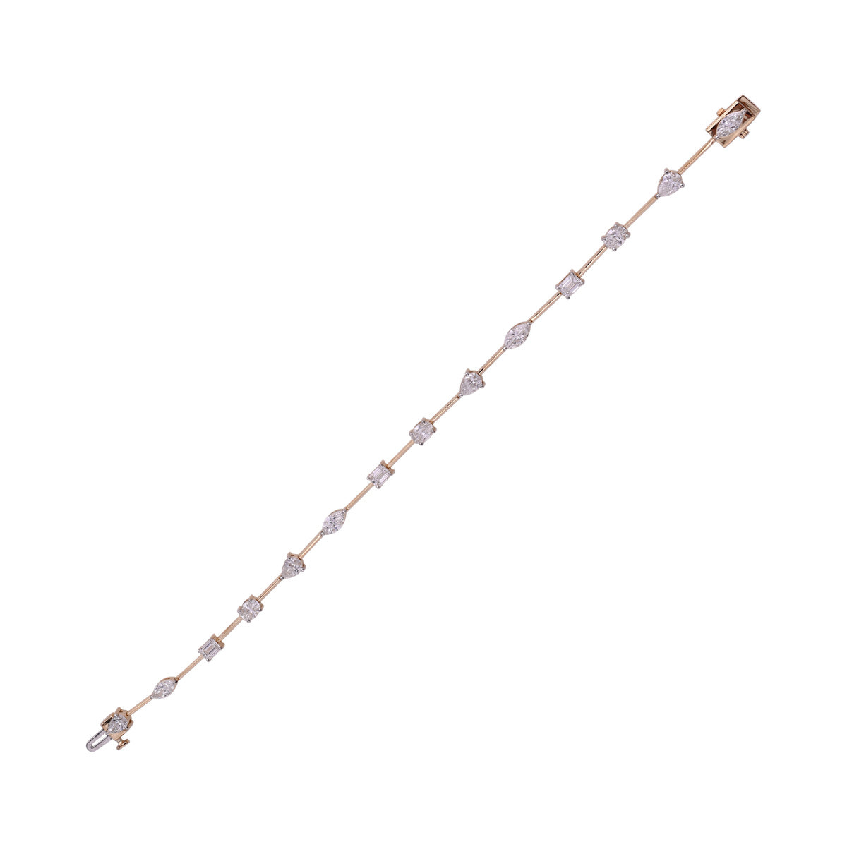 Marquise and Emerald Link Bracelet — authentic catalog photograph on white
