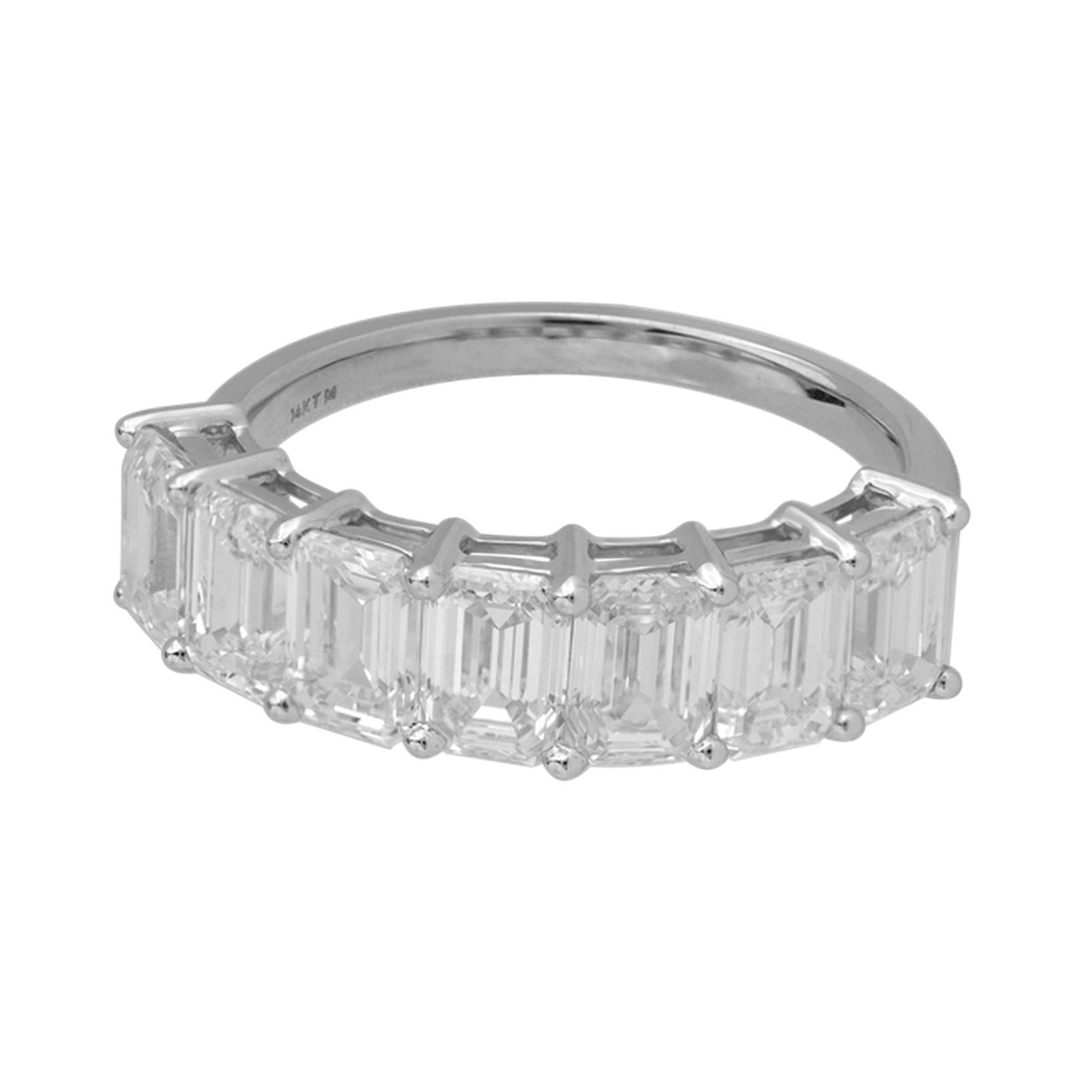 Emerald Half-Eternity Band — authentic catalog photograph on white