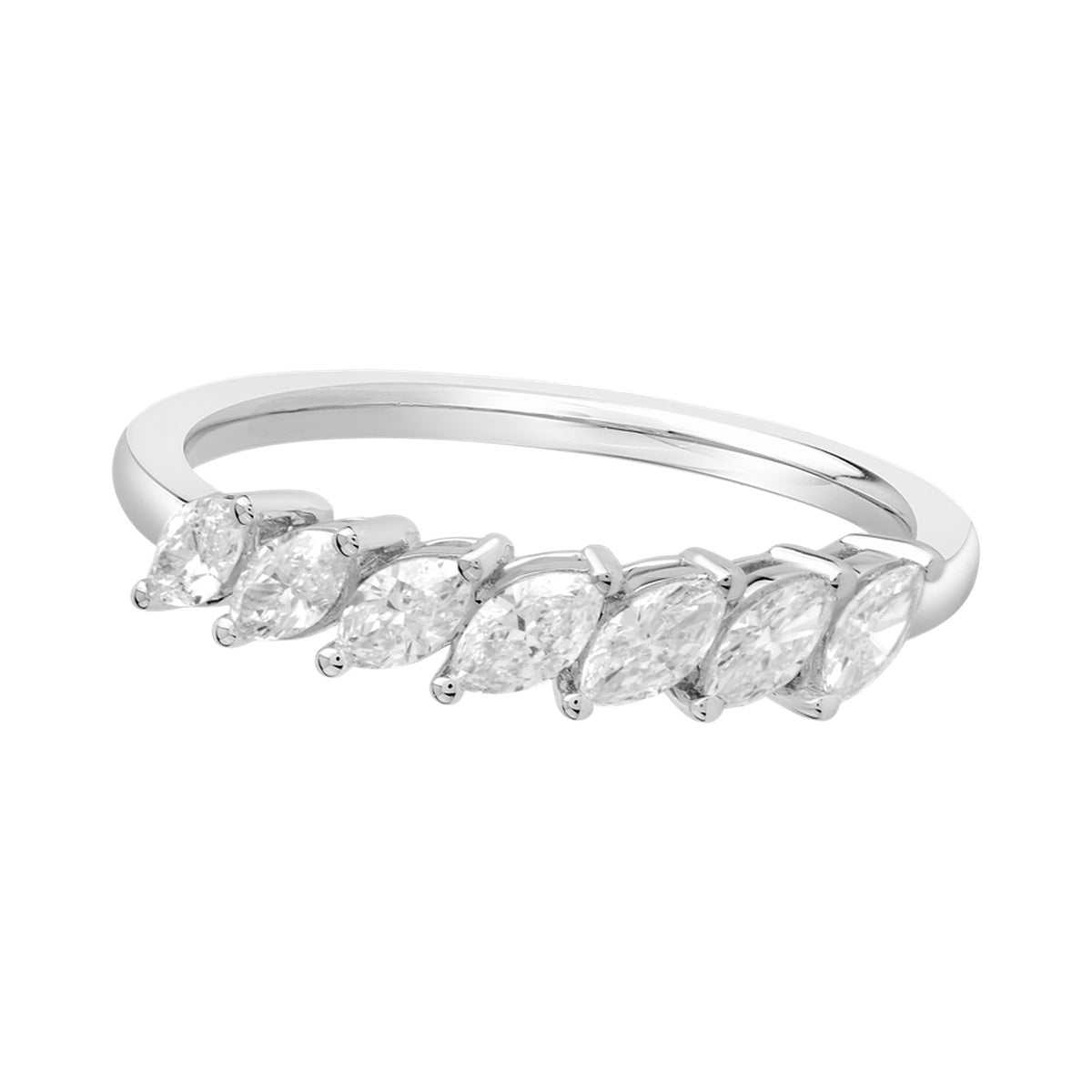 Slanted Marquise Half-Eternity Band — authentic catalog photograph on white