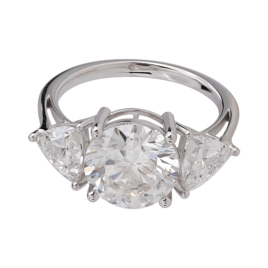 Round Three-Stone Bridal Ring — authentic catalog photograph on white