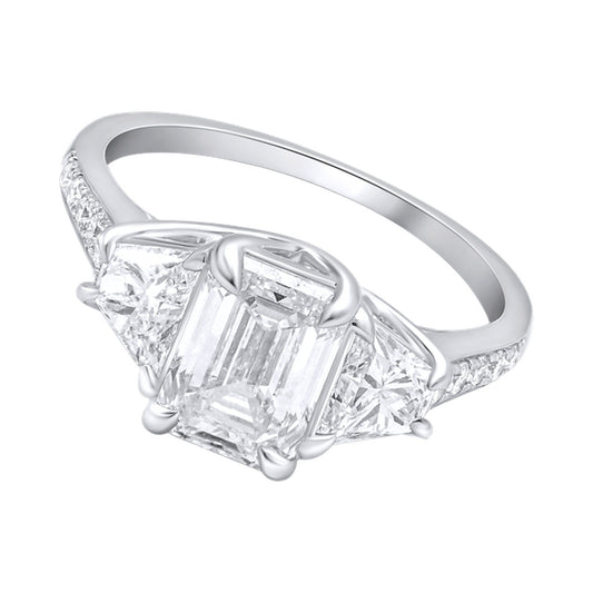 Emerald Halo Bridal Ring — authentic catalog photograph on white