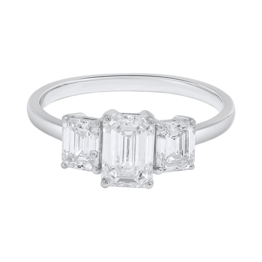 Emerald Trio Bridal Ring — authentic catalog photograph on white