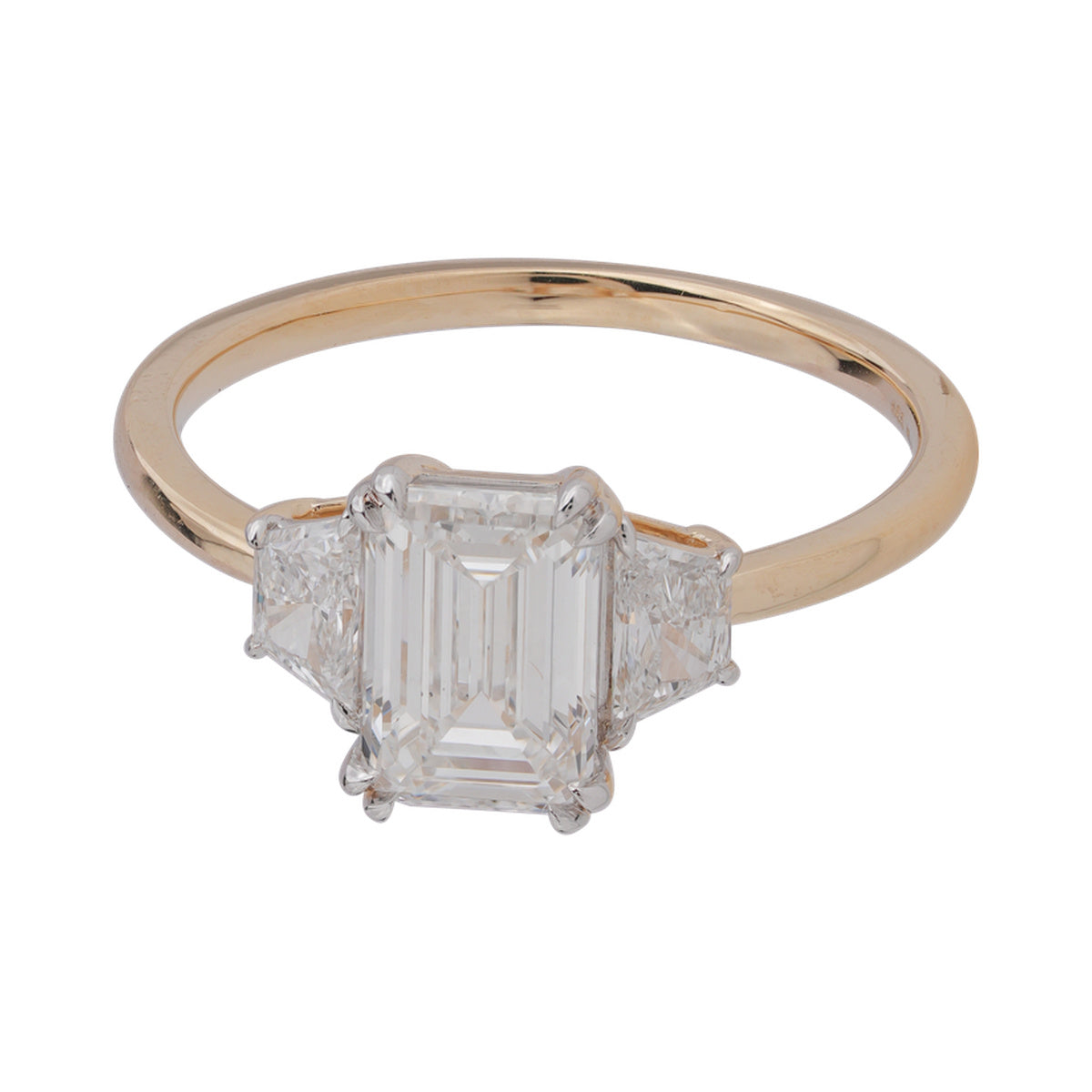 Emerald Tapered-Side Bridal Ring — authentic catalog photograph on white