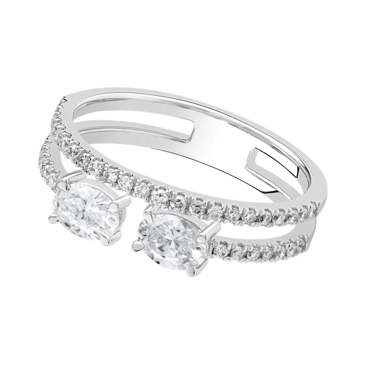 Twin Rectangular Open Ring — authentic catalog photograph on white