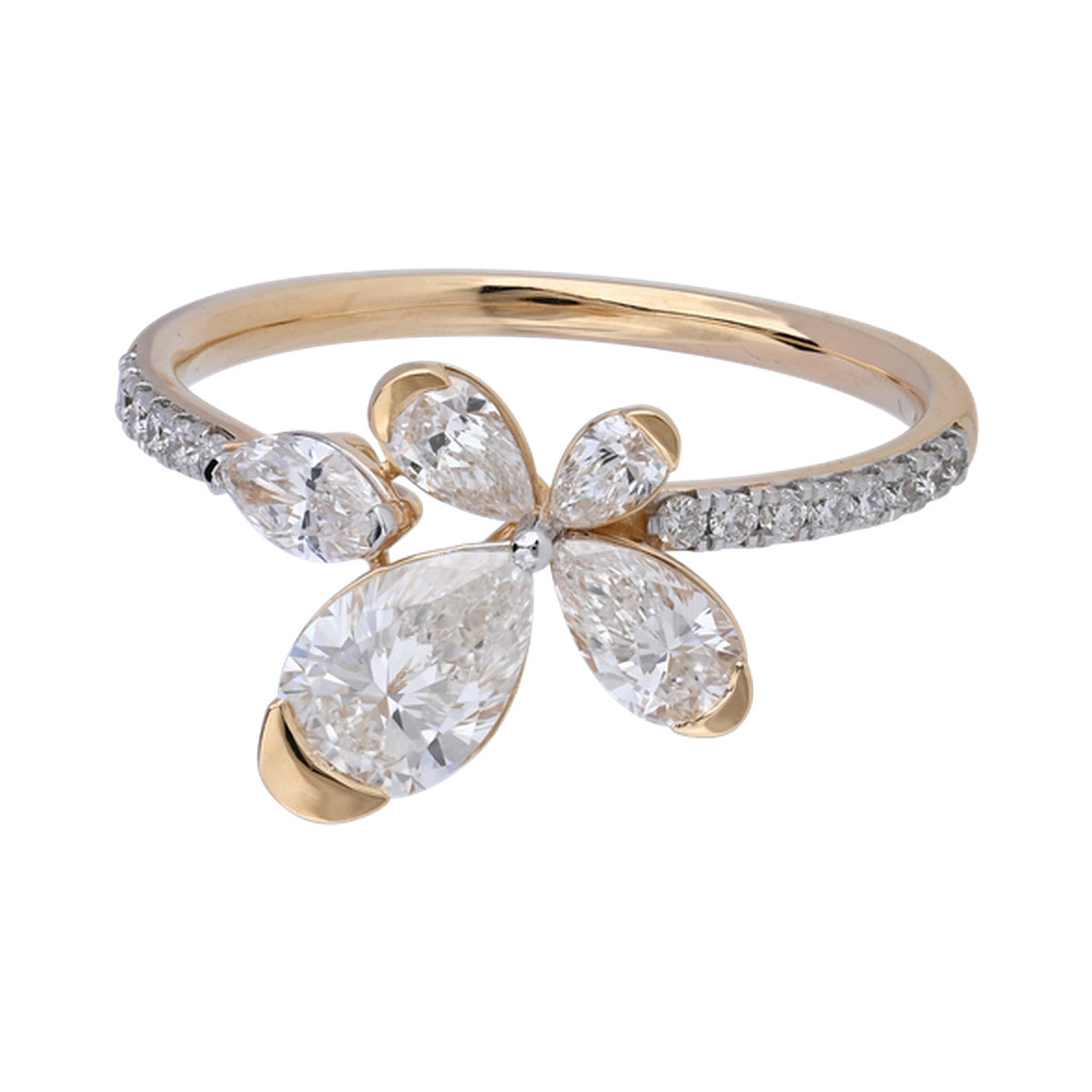 Mixed-Shape Butterfly Ring — authentic catalog photograph on white
