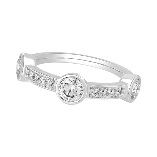 Round Bezel Pavé Band — authentic catalog photograph on white