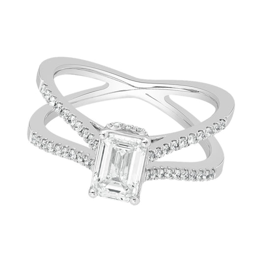 Emerald Crossover Ring — authentic catalog photograph on white