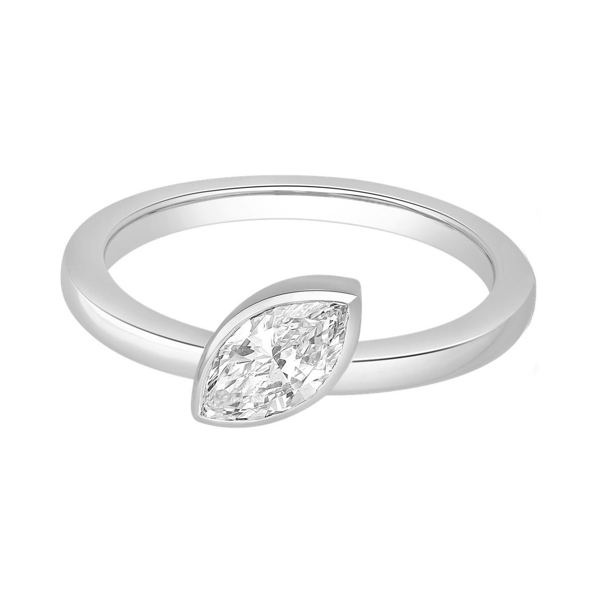 East-West Marquise Bezel Ring — authentic catalog photograph on white