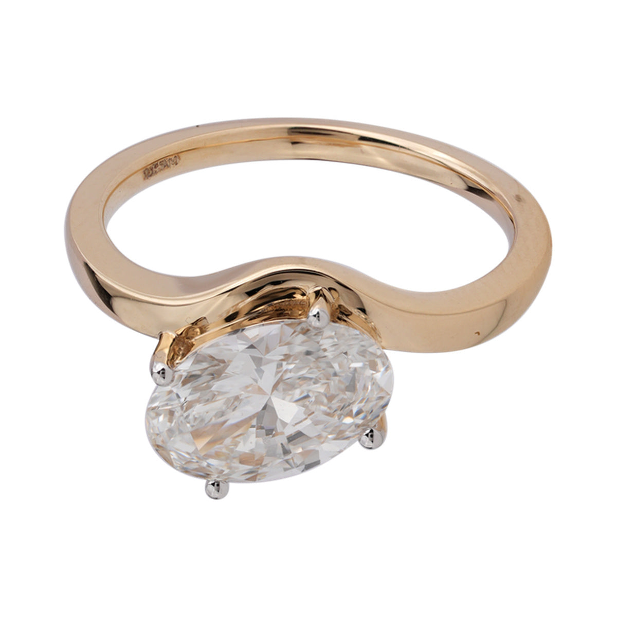 East-West Oval Prong Ring — authentic catalog photograph on white